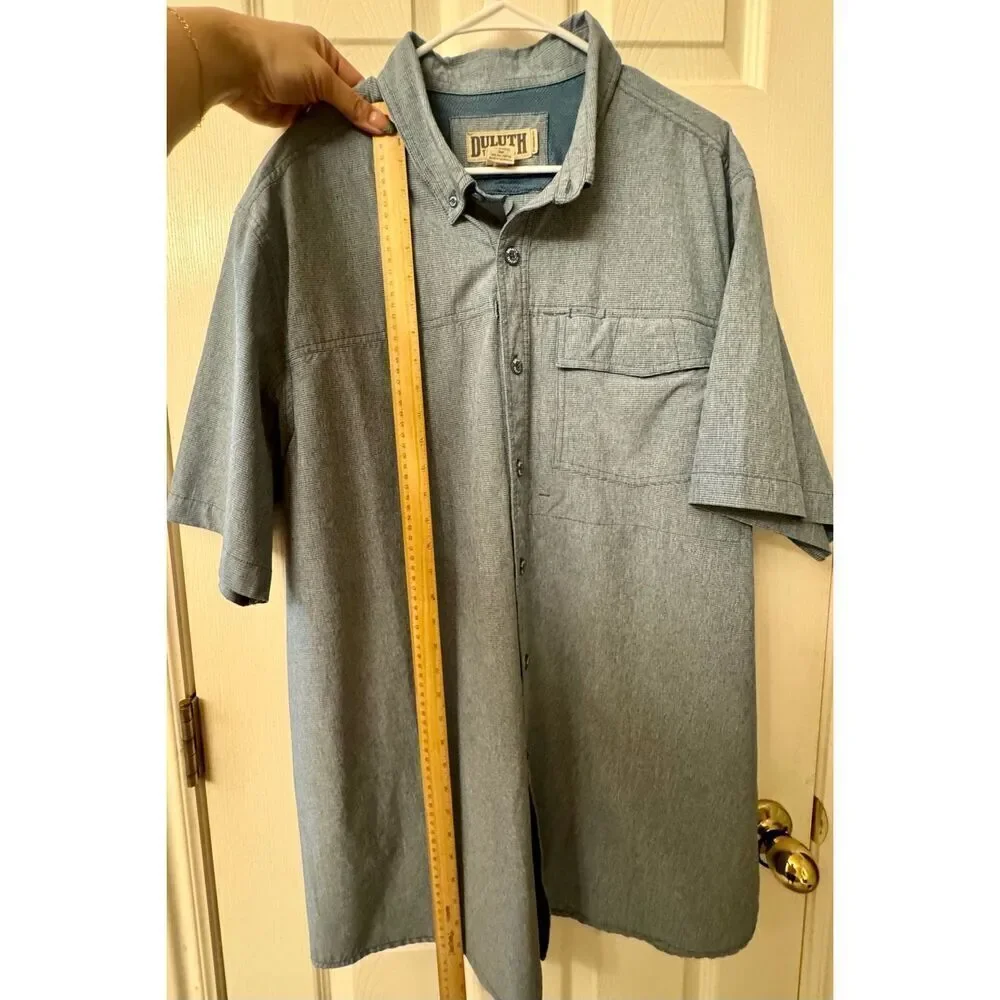 Duluth Trading Co Men's Breezeshooter Camp Collar Untucked Shirt Size XL Tall